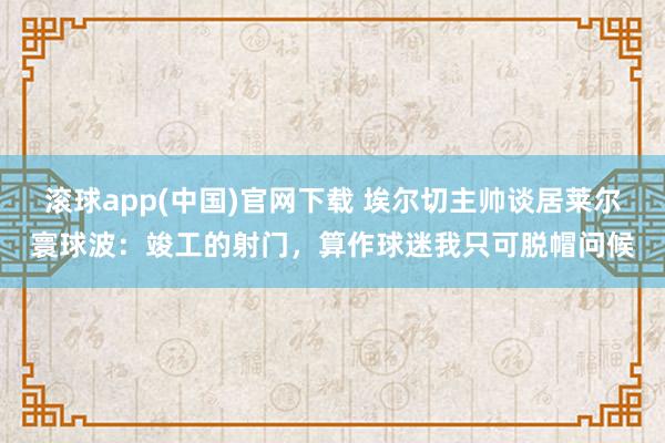 滚球app(中国)官网下载 埃尔切主帅谈居莱尔寰球波：竣工的射门，算作球迷我只可脱帽问候
