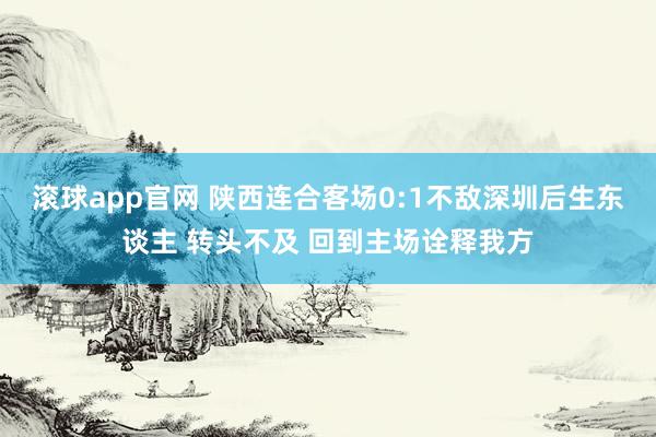 滚球app官网 陕西连合客场0:1不敌深圳后生东谈主 转头不及 回到主场诠释我方