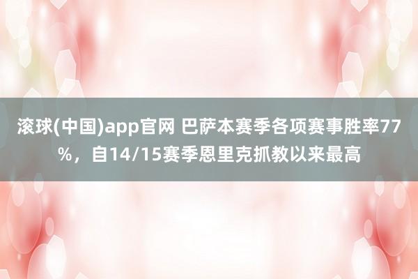 滚球(中国)app官网 巴萨本赛季各项赛事胜率77%，自14/15赛季恩里克抓教以来最高