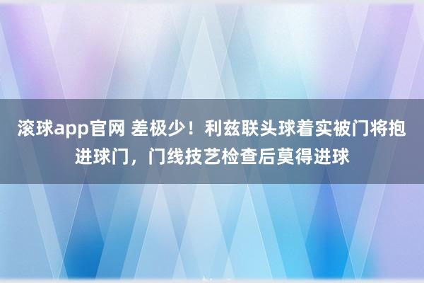 滚球app官网 差极少！利兹联头球着实被门将抱进球门，门线技艺检查后莫得进球