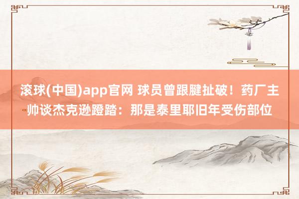 滚球(中国)app官网 球员曾跟腱扯破！药厂主帅谈杰克逊蹬踏：那是泰里耶旧年受伤部位