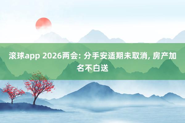 滚球app 2026两会: 分手安适期未取消， 房产加名不白送