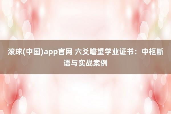 滚球(中国)app官网 六爻瞻望学业证书：中枢断语与实战案例