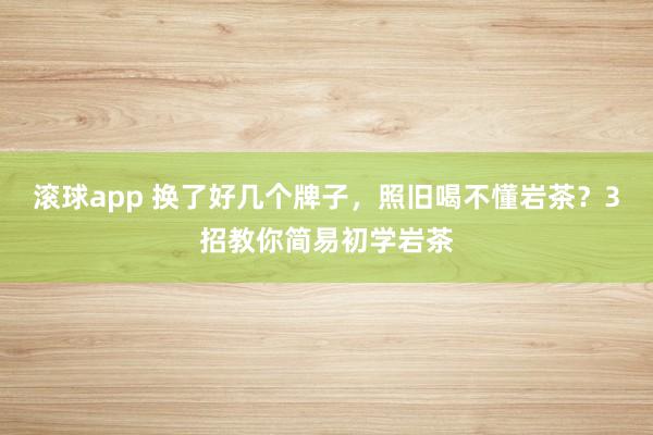 滚球app 换了好几个牌子，照旧喝不懂岩茶？3招教你简易初学岩茶