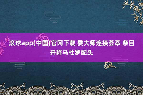 滚球app(中国)官网下载 委大师连接荟萃 条目开释马杜罗配头