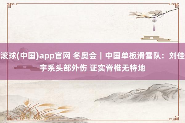滚球(中国)app官网 冬奥会｜中国单板滑雪队：刘佳宇系头部外伤 证实脊椎无特地