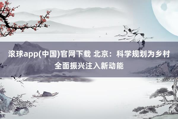 滚球app(中国)官网下载 北京：科学规划为乡村全面振兴注入新动能