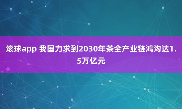 滚球app 我国力求到2030年茶全产业链鸿沟达1.5万亿元