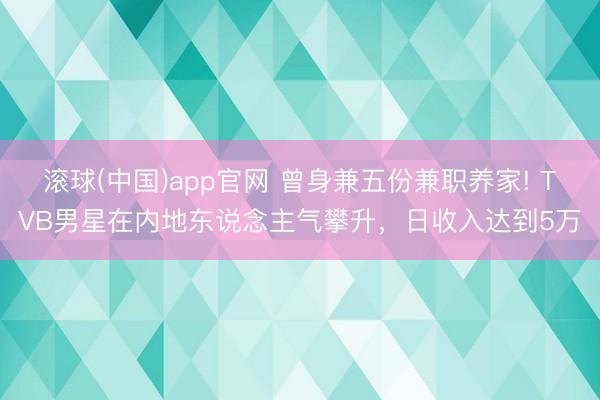 滚球(中国)app官网 曾身兼五份兼职养家! TVB男星在内地东说念主气攀升，日收入达到5万
