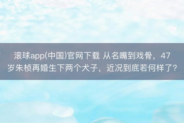滚球app(中国)官网下载 从名嘴到戏骨，47岁朱桢再婚生下两个犬子，近况到底若何样了?