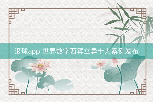 滚球app 世界数字西宾立异十大案例发布