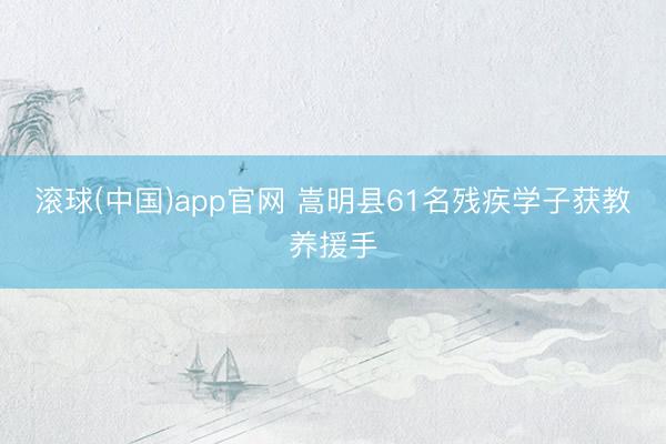滚球(中国)app官网 嵩明县61名残疾学子获教养援手