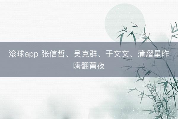 滚球app 张信哲、吴克群、于文文、蒲熠星昨嗨翻莆夜