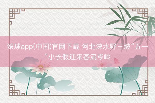 滚球app(中国)官网下载 河北涞水野三坡“五一”小长假迎来客流岑岭
