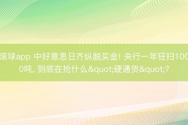 滚球app 中好意思日齐纵脱买金! 央行一年狂扫1000吨， 到底在抢什么"硬通货"?