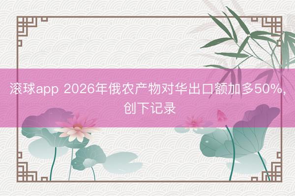 滚球app 2026年俄农产物对华出口额加多50%, 创下记