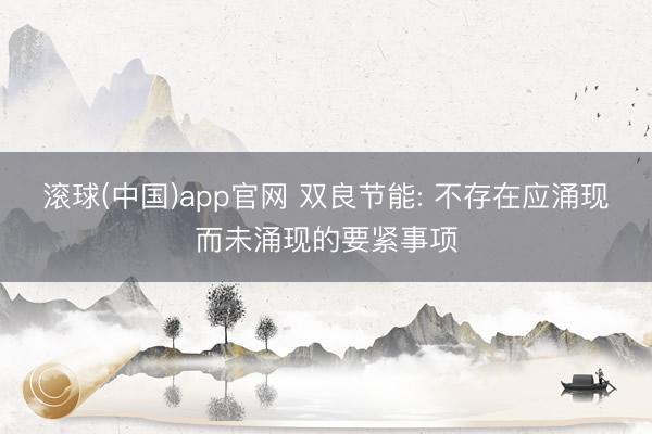 滚球(中国)app官网 双良节能: 不存在应涌现而未涌现的要紧事项