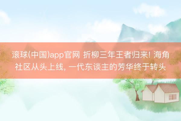 滚球(中国)app官网 折柳三年王者归来! 海角社区从头上线， 一代东谈主的芳华终于转头