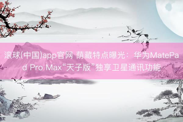 滚球(中国)app官网 荫藏特点曝光：华为MatePad Pro Max“天子版”独享卫星通讯功能