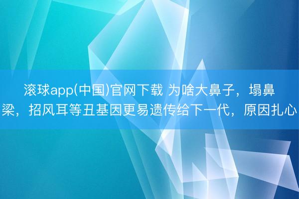 滚球app(中国)官网下载 为啥大鼻子，塌鼻梁，招风耳等丑基因更易遗传给下一代，原因扎心