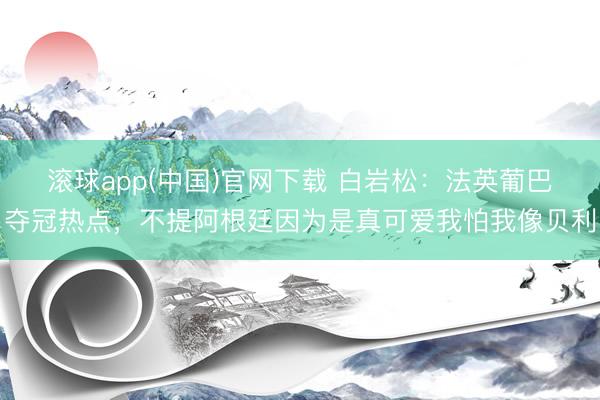 滚球app(中国)官网下载 白岩松：法英葡巴夺冠热点，不提阿根廷因为是真可爱我怕我像贝利