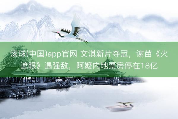 滚球(中国)app官网 文淇新片夺冠，谢苗《火遮眼》遇强敌，阿嬷内地票房停在18亿