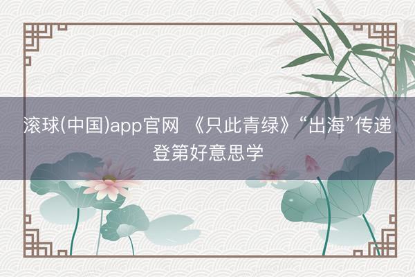 滚球(中国)app官网 《只此青绿》“出海”传递登第好意思学