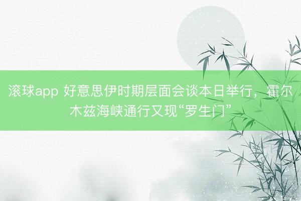 滚球app 好意思伊时期层面会谈本日举行,霍尔木兹海峡通行又现“罗生门”